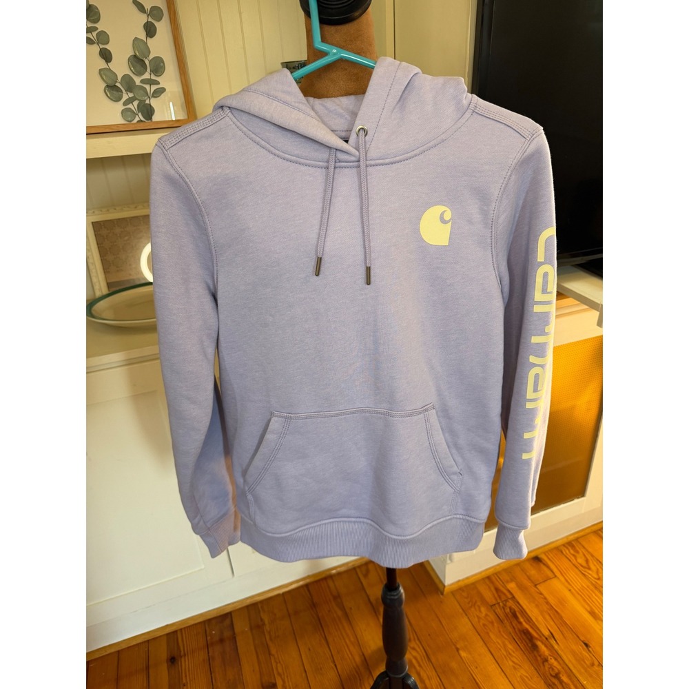 Carhartt Women's Relaxed Fit Logo Hoodie Lavender Purple Small